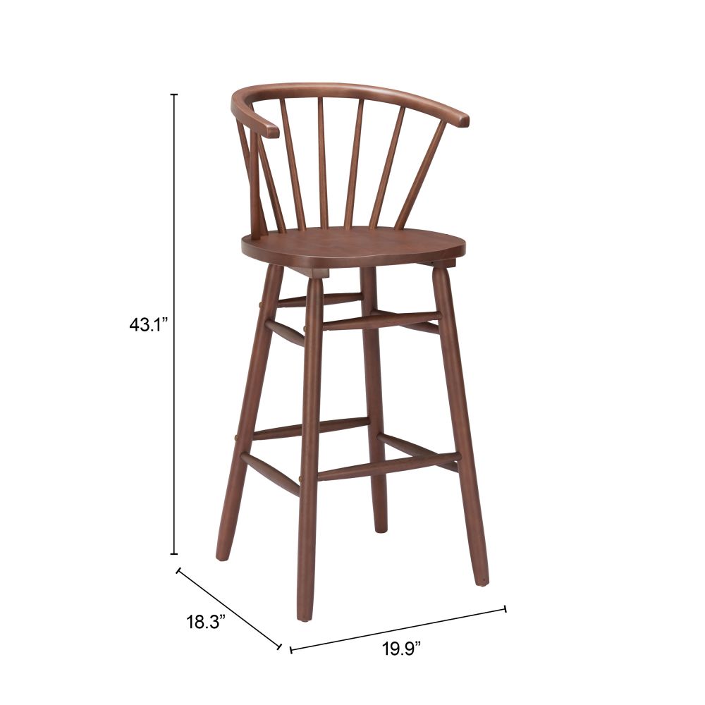 Bourges Walnut Barstool, Set (2)